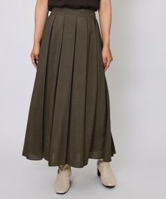 QUEENS COURT / クイーンズコート ミニ・ひざ丈スカート | ハイツイストクロスワイドプリーツスカート≪セットアップ対応/手洗い可能≫