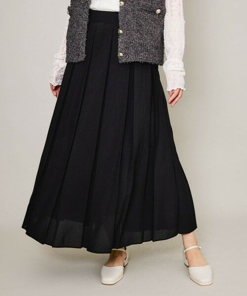 QUEENS COURT / クイーンズコート ミニ・ひざ丈スカート | ハイツイストクロスワイドプリーツスカート≪セットアップ対応/手洗い可能≫ | 詳細2