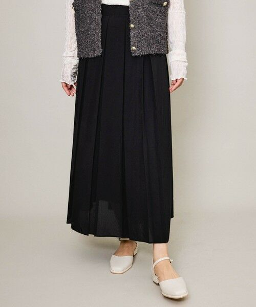 QUEENS COURT / クイーンズコート ミニ・ひざ丈スカート | ハイツイストクロスワイドプリーツスカート≪セットアップ対応/手洗い可能≫ | 詳細3