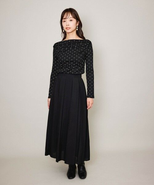 QUEENS COURT / クイーンズコート ミニ・ひざ丈スカート | ハイツイストクロスワイドプリーツスカート≪セットアップ対応/手洗い可能≫ | 詳細4