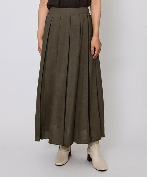 QUEENS COURT / クイーンズコート ミニ・ひざ丈スカート | ハイツイストクロスワイドプリーツスカート≪セットアップ対応/手洗い可能≫ | 詳細7