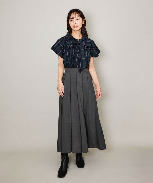 QUEENS COURT / クイーンズコート ミニ・ひざ丈スカート | ハイツイストクロスワイドプリーツスカート≪セットアップ対応/手洗い可能≫ | 詳細11