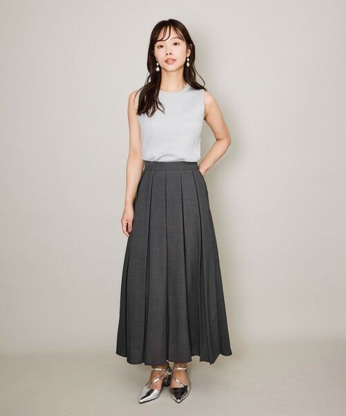 QUEENS COURT / クイーンズコート ミニ・ひざ丈スカート | ハイツイストクロスワイドプリーツスカート≪セットアップ対応/手洗い可能≫ | 詳細14