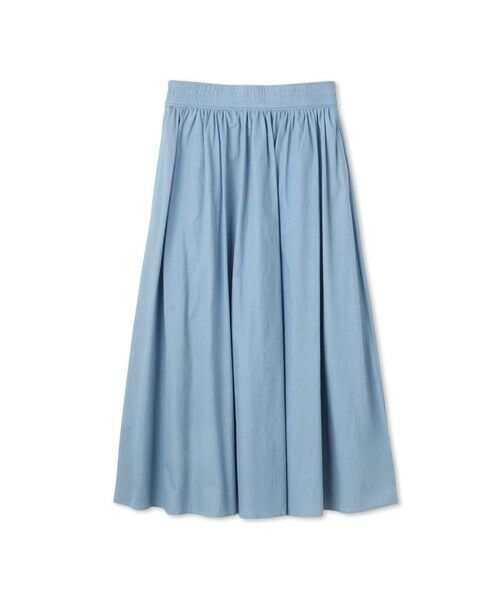 QUEENS COURT / クイーンズコート ミニ・ひざ丈スカート | ダンガリーデニムギャザーフレアスカート≪手洗い可能≫ | 詳細12