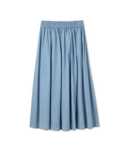 QUEENS COURT / クイーンズコート ミニ・ひざ丈スカート | ダンガリーデニムギャザーフレアスカート≪手洗い可能≫ | 詳細13