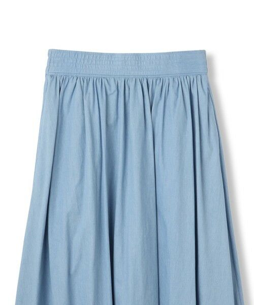 QUEENS COURT / クイーンズコート ミニ・ひざ丈スカート | ダンガリーデニムギャザーフレアスカート≪手洗い可能≫ | 詳細14