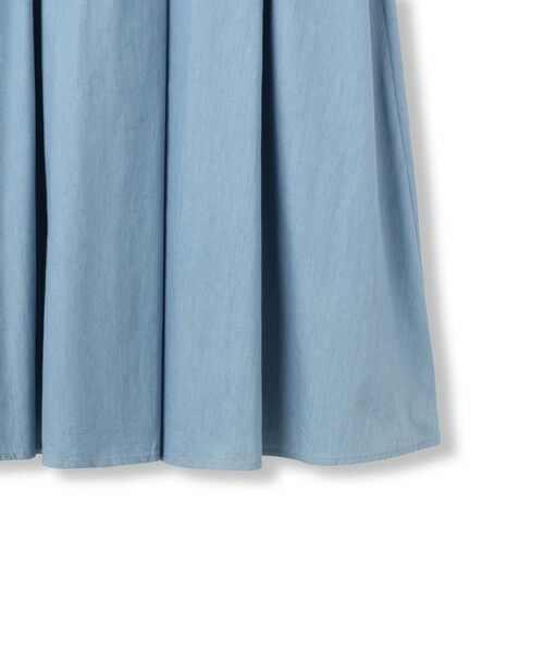 QUEENS COURT / クイーンズコート ミニ・ひざ丈スカート | ダンガリーデニムギャザーフレアスカート≪手洗い可能≫ | 詳細15