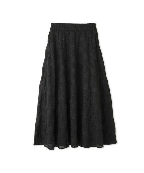 QUEENS COURT / クイーンズコート ミニ・ひざ丈スカート | フラワーレース刺繍フレアスカート≪手洗い可能≫ | 詳細5