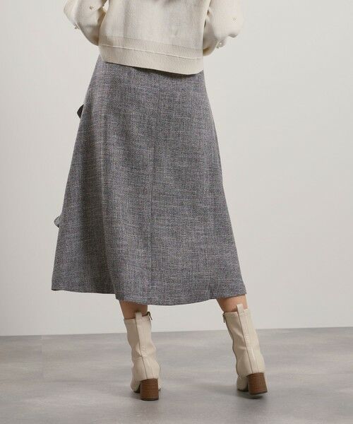 QUEENS COURT / クイーンズコート ミニ・ひざ丈スカート | ツィードライクアシメフリルスカート≪手洗い可能≫ | 詳細11