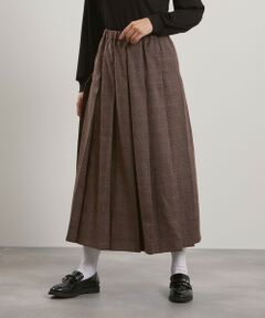 QUEENS COURT / クイーンズコート ミニ・ひざ丈スカート | マルチグレンチェックタックプリーツスカート≪手洗い可能≫