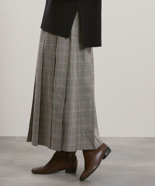 QUEENS COURT / クイーンズコート ミニ・ひざ丈スカート | マルチグレンチェックタックプリーツスカート≪手洗い可能≫ | 詳細1