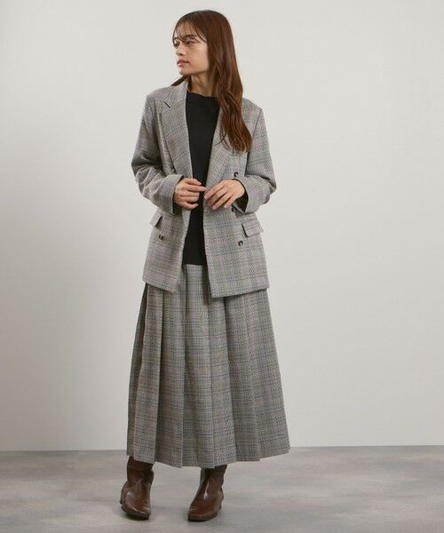 QUEENS COURT / クイーンズコート ミニ・ひざ丈スカート | マルチグレンチェックタックプリーツスカート≪手洗い可能≫ | 詳細3