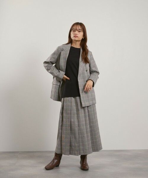 QUEENS COURT / クイーンズコート ミニ・ひざ丈スカート | マルチグレンチェックタックプリーツスカート≪手洗い可能≫ | 詳細4