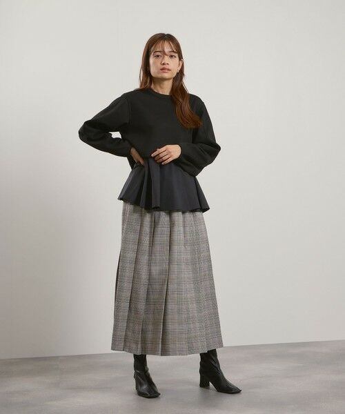 QUEENS COURT / クイーンズコート ミニ・ひざ丈スカート | マルチグレンチェックタックプリーツスカート≪手洗い可能≫ | 詳細6