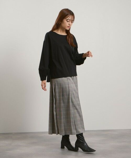 QUEENS COURT / クイーンズコート ミニ・ひざ丈スカート | マルチグレンチェックタックプリーツスカート≪手洗い可能≫ | 詳細7