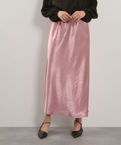 QUEENS COURT / クイーンズコート ミニ・ひざ丈スカート | シルキーヘビーサテンスカート≪手洗い可能≫