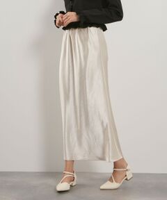 QUEENS COURT / クイーンズコート ミニ・ひざ丈スカート | シルキーヘビーサテンスカート≪手洗い可能≫
