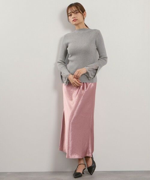 QUEENS COURT / クイーンズコート ミニ・ひざ丈スカート | シルキーヘビーサテンスカート≪手洗い可能≫ | 詳細2