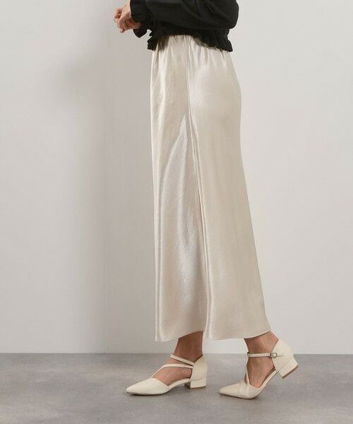 QUEENS COURT / クイーンズコート ミニ・ひざ丈スカート | シルキーヘビーサテンスカート≪手洗い可能≫ | 詳細9