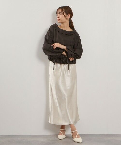 QUEENS COURT / クイーンズコート ミニ・ひざ丈スカート | シルキーヘビーサテンスカート≪手洗い可能≫ | 詳細11