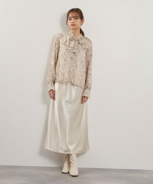 QUEENS COURT / クイーンズコート ミニ・ひざ丈スカート | シルキーヘビーサテンスカート≪手洗い可能≫ | 詳細12