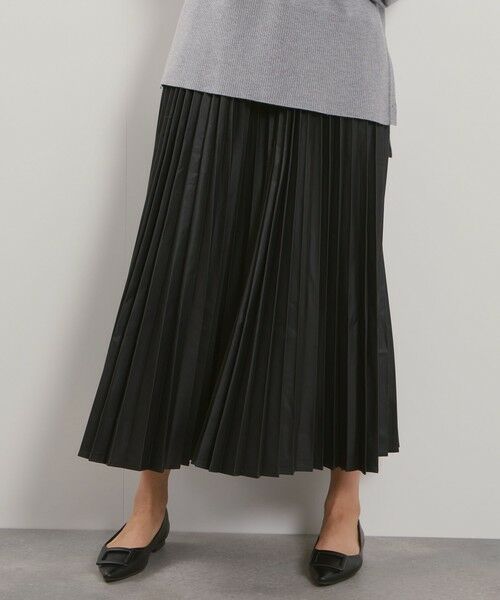 QUEENS COURT / クイーンズコート ミニ・ひざ丈スカート | シープナッパチョウプリーツスカート | 詳細1