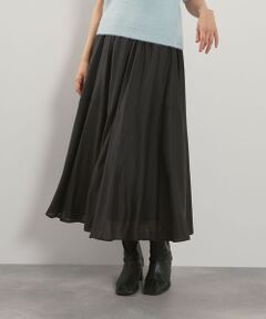 QUEENS COURT / クイーンズコート ミニ・ひざ丈スカート | シルキーローンウエストプリーツスカート≪手洗い可能≫