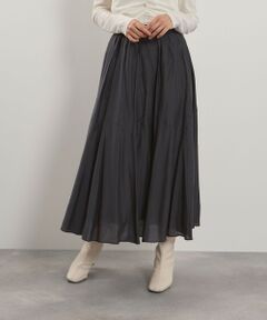 QUEENS COURT / クイーンズコート ミニ・ひざ丈スカート | シルキーローンウエストプリーツスカート≪手洗い可能≫