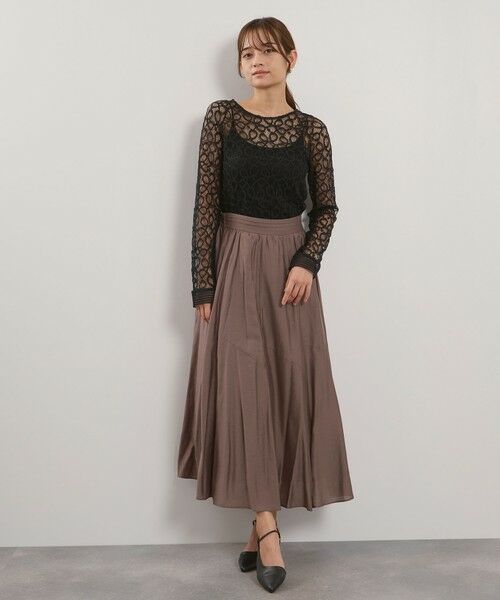 QUEENS COURT / クイーンズコート ミニ・ひざ丈スカート | シルキーローンウエストプリーツスカート≪手洗い可能≫ | 詳細8