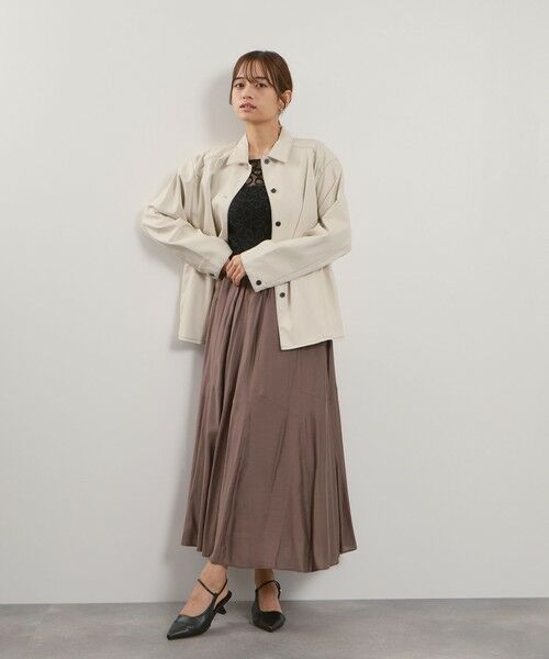 QUEENS COURT / クイーンズコート ミニ・ひざ丈スカート | シルキーローンウエストプリーツスカート≪手洗い可能≫ | 詳細10