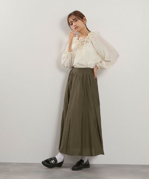 QUEENS COURT / クイーンズコート ミニ・ひざ丈スカート | シルキーローンウエストプリーツスカート≪手洗い可能≫ | 詳細13