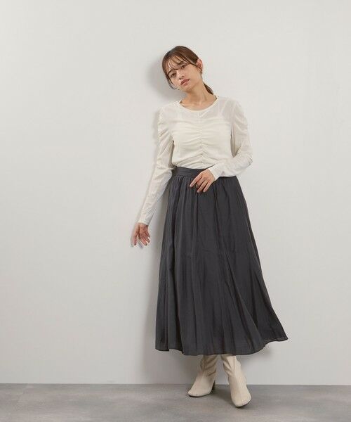 QUEENS COURT / クイーンズコート ミニ・ひざ丈スカート | シルキーローンウエストプリーツスカート≪手洗い可能≫ | 詳細22