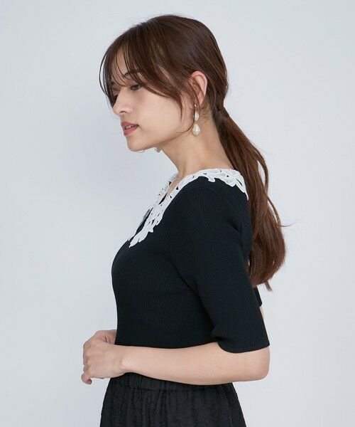 QUEENS COURT / クイーンズコート ニット・セーター | リボンレースカラーリブニット≪手洗い可能≫ | 詳細5