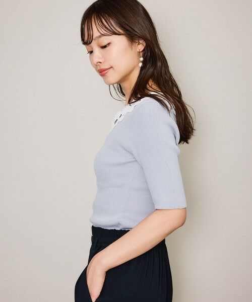 QUEENS COURT / クイーンズコート ニット・セーター | リボンレースカラーリブニット≪手洗い可能≫ | 詳細11