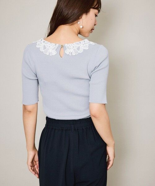 QUEENS COURT / クイーンズコート ニット・セーター | リボンレースカラーリブニット≪手洗い可能≫ | 詳細12