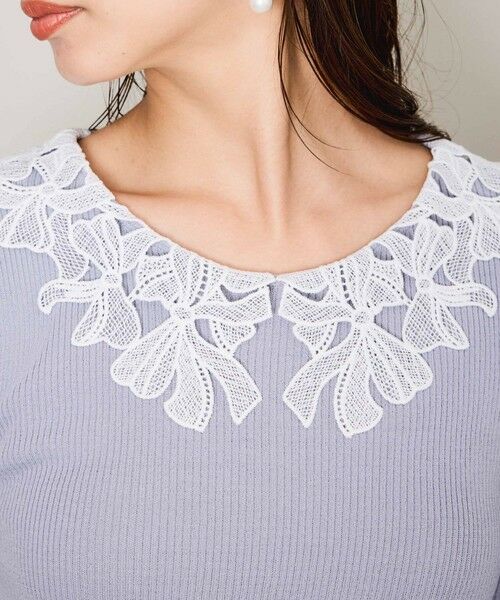QUEENS COURT / クイーンズコート ニット・セーター | リボンレースカラーリブニット≪手洗い可能≫ | 詳細13