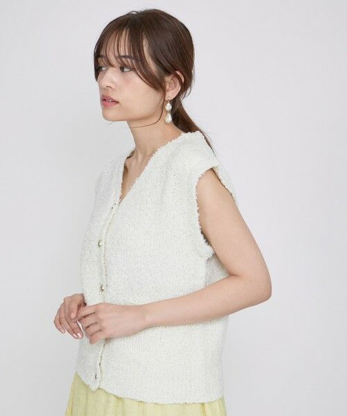 QUEENS COURT / クイーンズコート ニット・セーター | リボンヤーンスポンディッシュベスト≪手洗い可能≫ | 詳細1