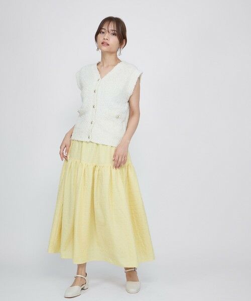 QUEENS COURT / クイーンズコート ニット・セーター | リボンヤーンスポンディッシュベスト≪手洗い可能≫ | 詳細4