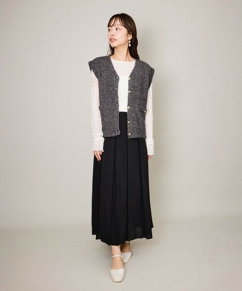 QUEENS COURT / クイーンズコート ニット・セーター | リボンヤーンスポンディッシュベスト≪手洗い可能≫ | 詳細7