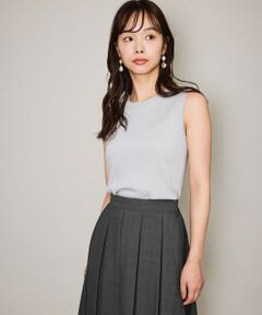 QUEENS COURT / クイーンズコート ニット・セーター | ブライトワイドリブスリーブレスニット≪手洗い可能≫