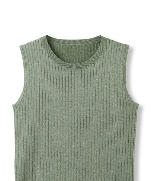 QUEENS COURT / クイーンズコート ニット・セーター | ブライトワイドリブスリーブレスニット≪手洗い可能≫ | 詳細4