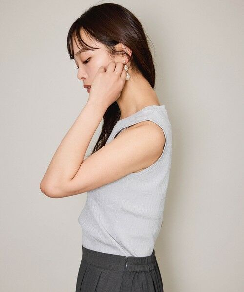 QUEENS COURT / クイーンズコート ニット・セーター | ブライトワイドリブスリーブレスニット≪手洗い可能≫ | 詳細9