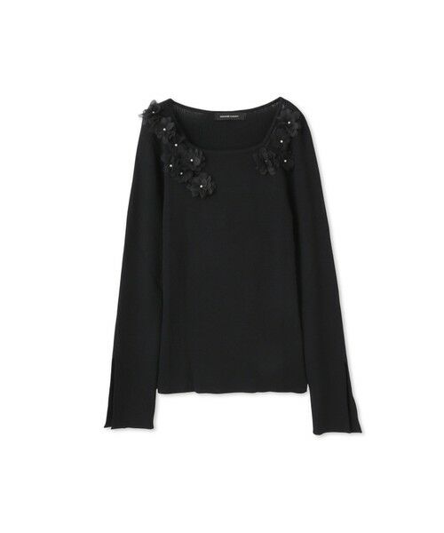 QUEENS COURT / クイーンズコート ニット・セーター | 3Dフラワーボートネックニット≪手洗い可能≫ | 詳細14