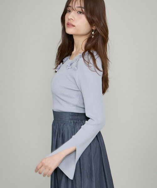 QUEENS COURT / クイーンズコート ニット・セーター | 3Dフラワーボートネックニット≪手洗い可能≫ | 詳細17