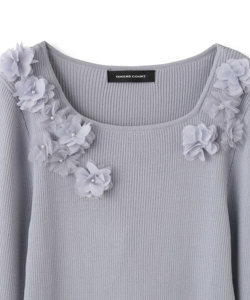 QUEENS COURT / クイーンズコート ニット・セーター | 3Dフラワーボートネックニット≪手洗い可能≫ | 詳細25