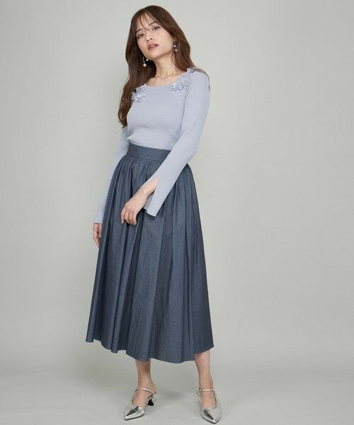 QUEENS COURT / クイーンズコート ニット・セーター | 3Dフラワーボートネックニット≪手洗い可能≫ | 詳細21