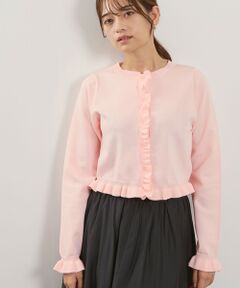 QUEENS COURT / クイーンズコート カーディガン・ボレロ | スポンディッシュニットフリルカーディガン≪手洗い可能≫