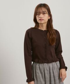 QUEENS COURT / クイーンズコート カーディガン・ボレロ | スポンディッシュニットフリルカーディガン≪手洗い可能≫