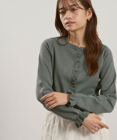 QUEENS COURT / クイーンズコート カーディガン・ボレロ | スポンディッシュニットフリルカーディガン≪手洗い可能≫