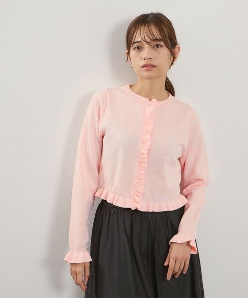 QUEENS COURT / クイーンズコート カーディガン・ボレロ | スポンディッシュニットフリルカーディガン≪手洗い可能≫ | 詳細7